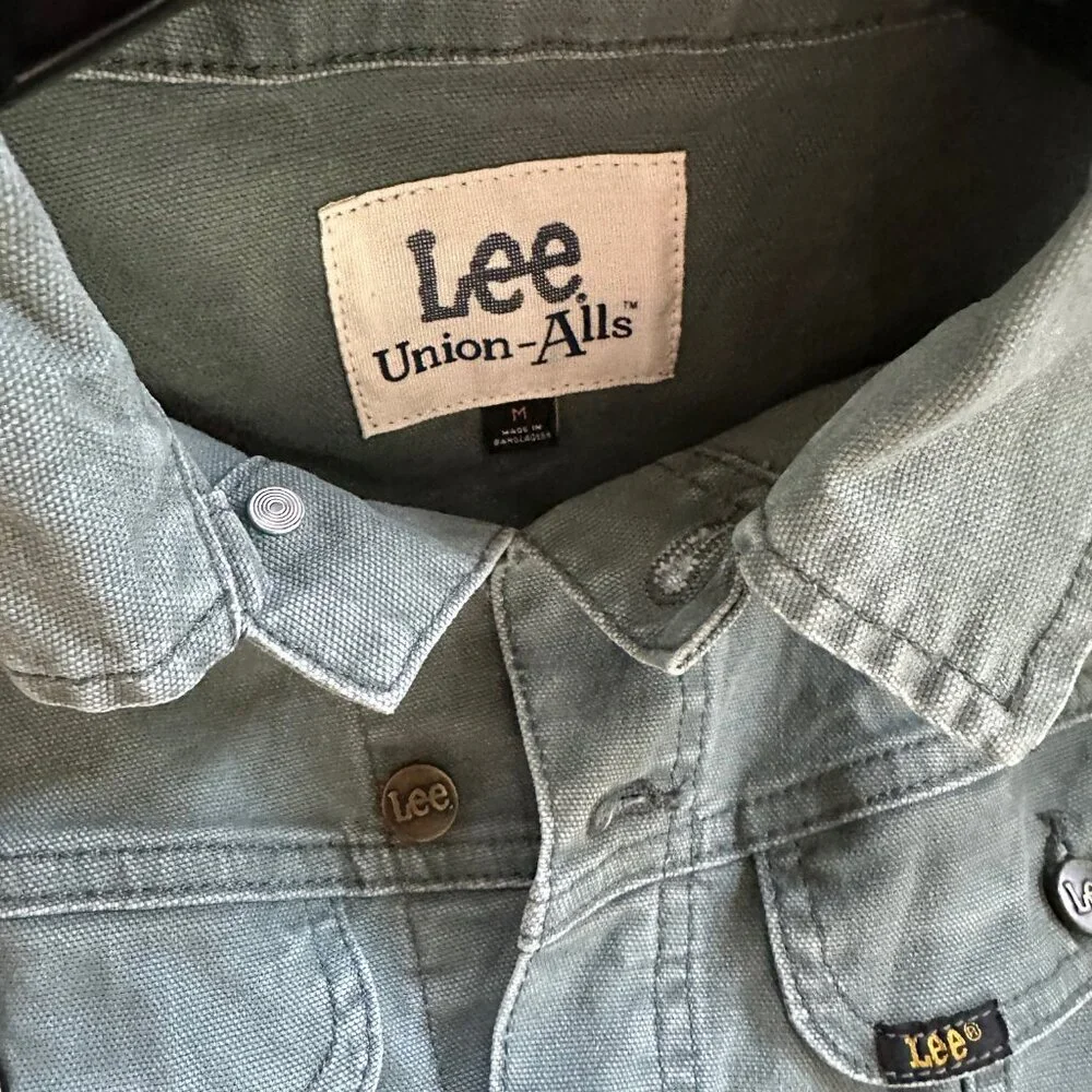 Lee Union Alls Denim Romper in Olive Green Medium - Picture 9 of 10